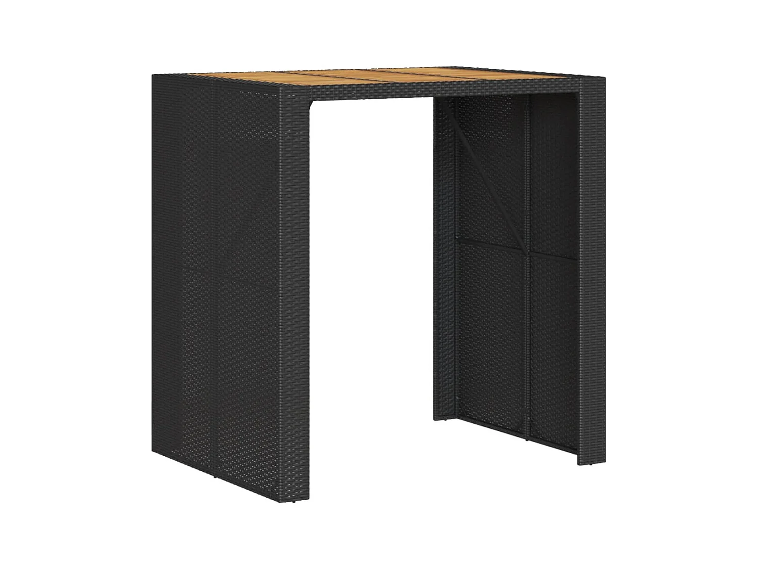 Karaca  Table de bar de jardin et dessus en bois acacia résine tressée