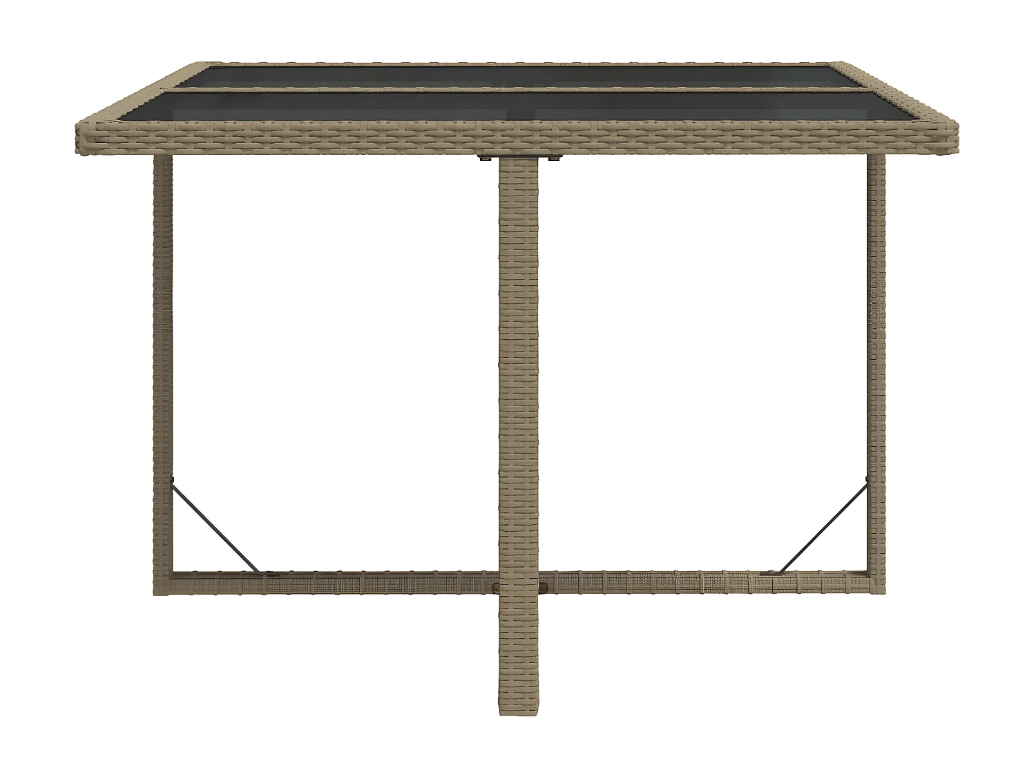 Cihangir  Gartentisch Beige 109x107x74 cm Poly Rattan und Glas