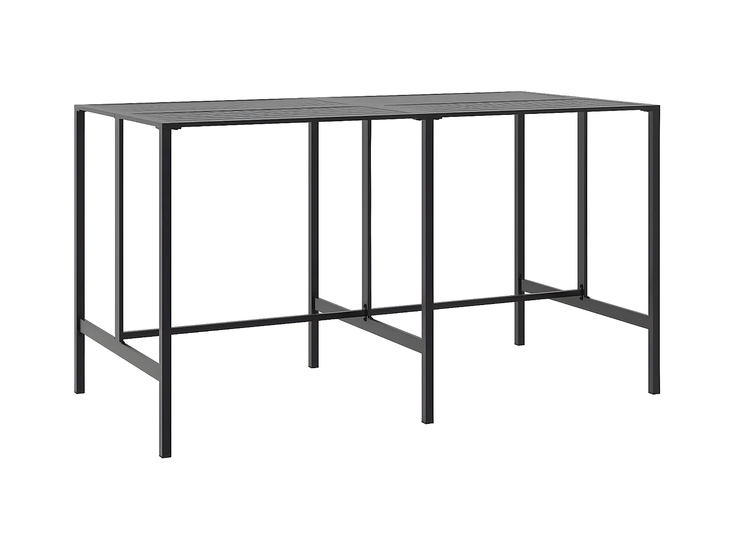 Chrysto  Table de bar noir 200x100x110 cm acier enduit de poudre
