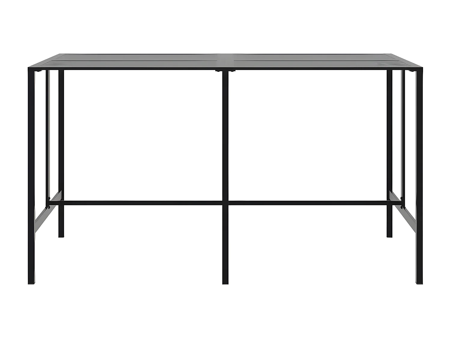 Chrysto  Bartisch Schwarz 200x100x110 cm Pulverbescchteter Stahl