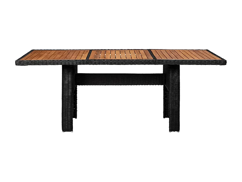 Christina  Garten-Esstisch Schwarz 200x100x74 cm Poly Rattan