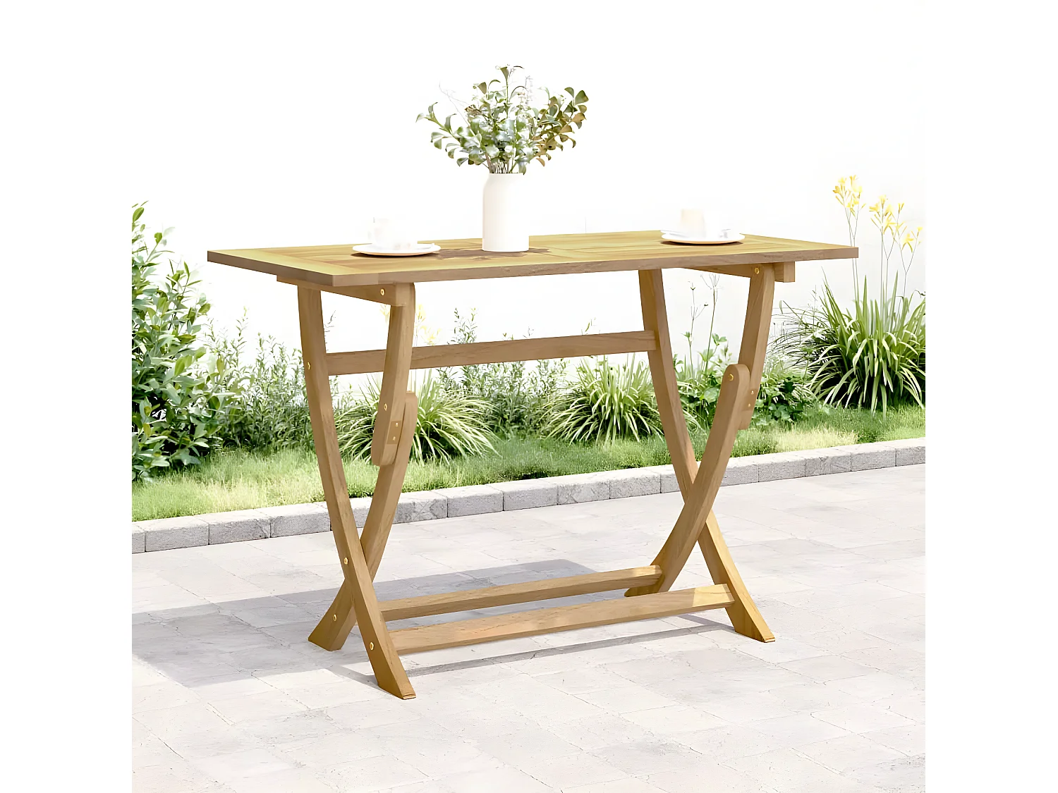 Celronor  Table pliable de jardin 110x55x75 cm bois d'acacia solide