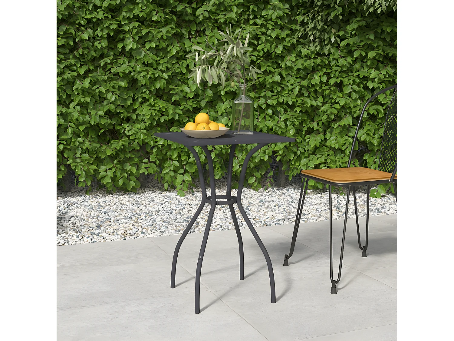 Ikast  Table de jardin anthracite 50x50x72 cm treillis d'acier