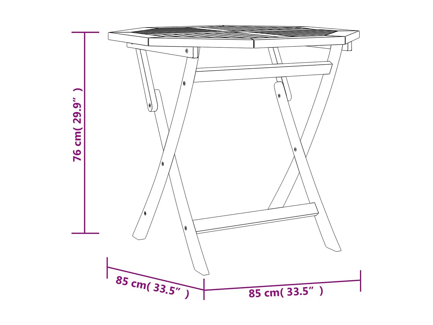 Venosa  Tuintafel inklapbaar 85x85x76 cm massief teakhout