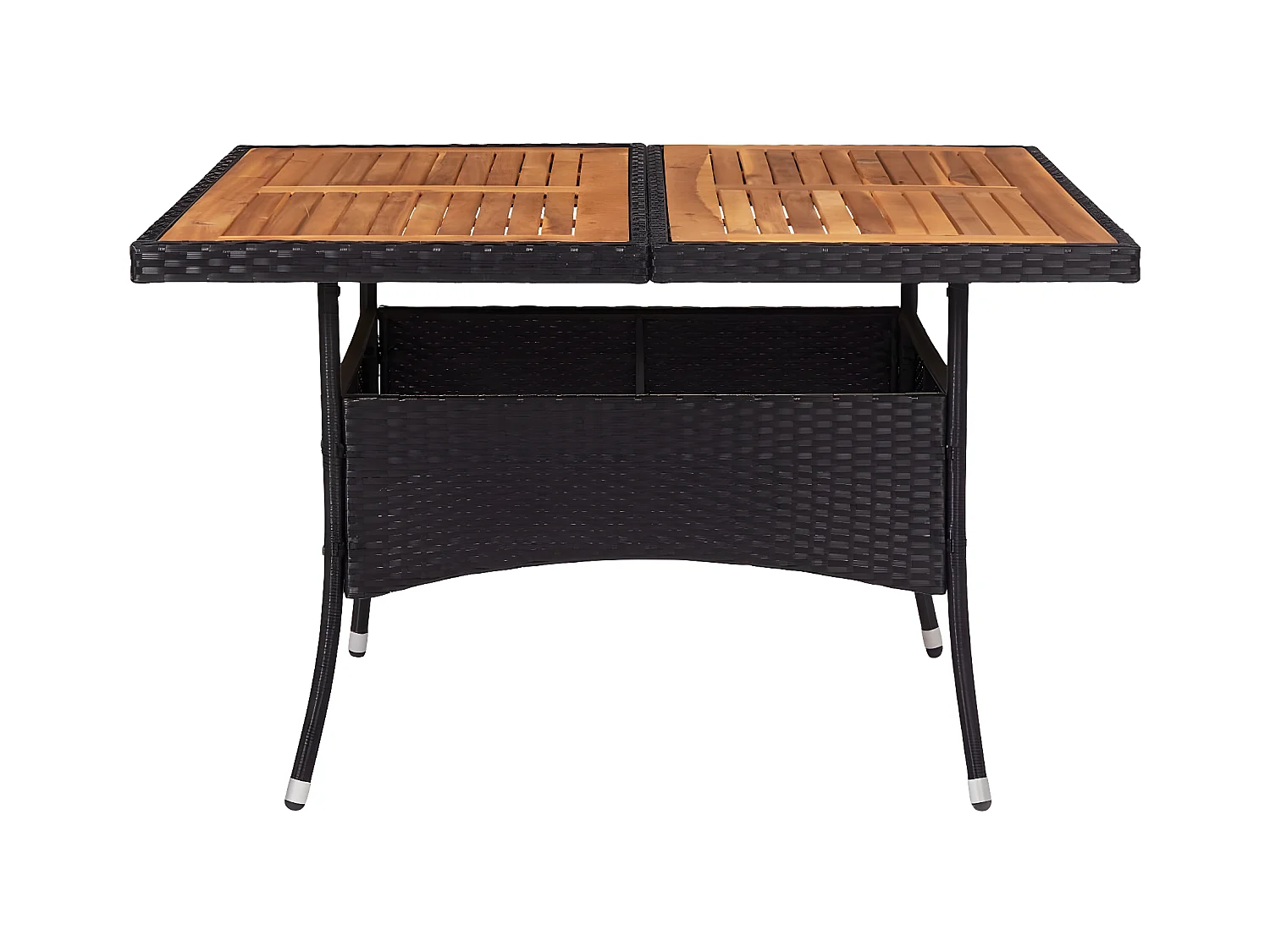 Tancredi  Tuintafel poly rattan en massief acaciahout zwart