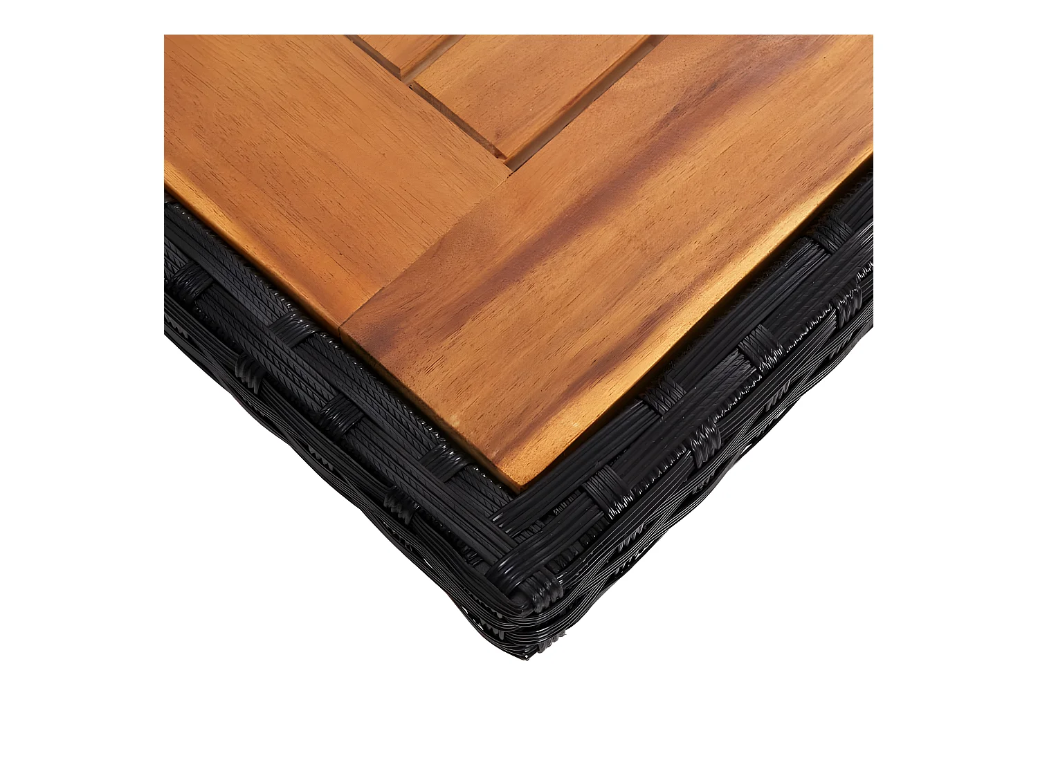 Tancredi  Tuintafel poly rattan en massief acaciahout zwart