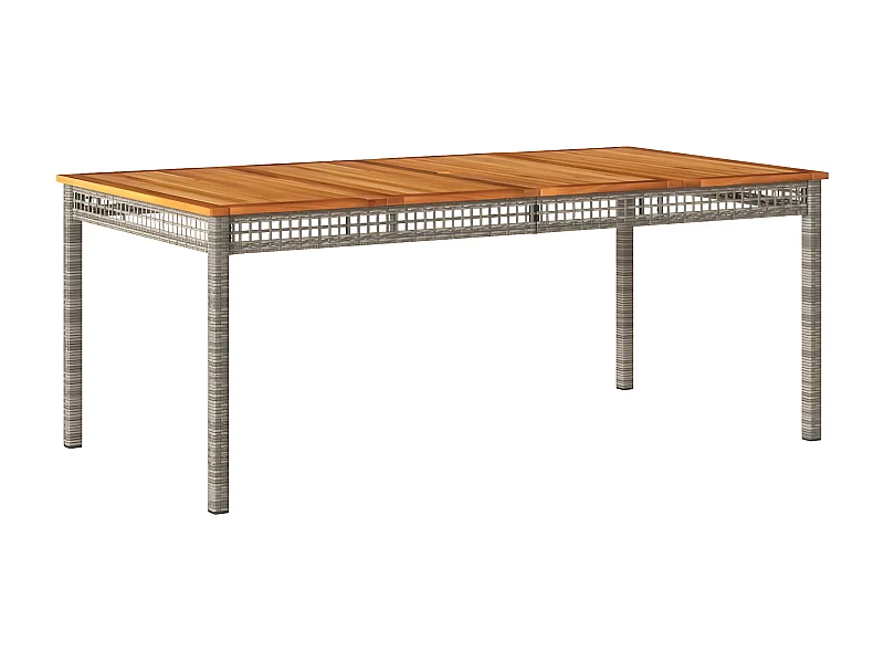 Centreville  Tavolo da Giardino Grigio 180x90x75cm Polyrattan e Legno Acacia