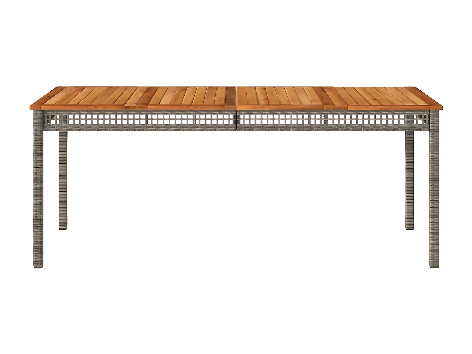 Centreville  Table de jardin gris 180x90x75 cm résine tressée et bois acacia