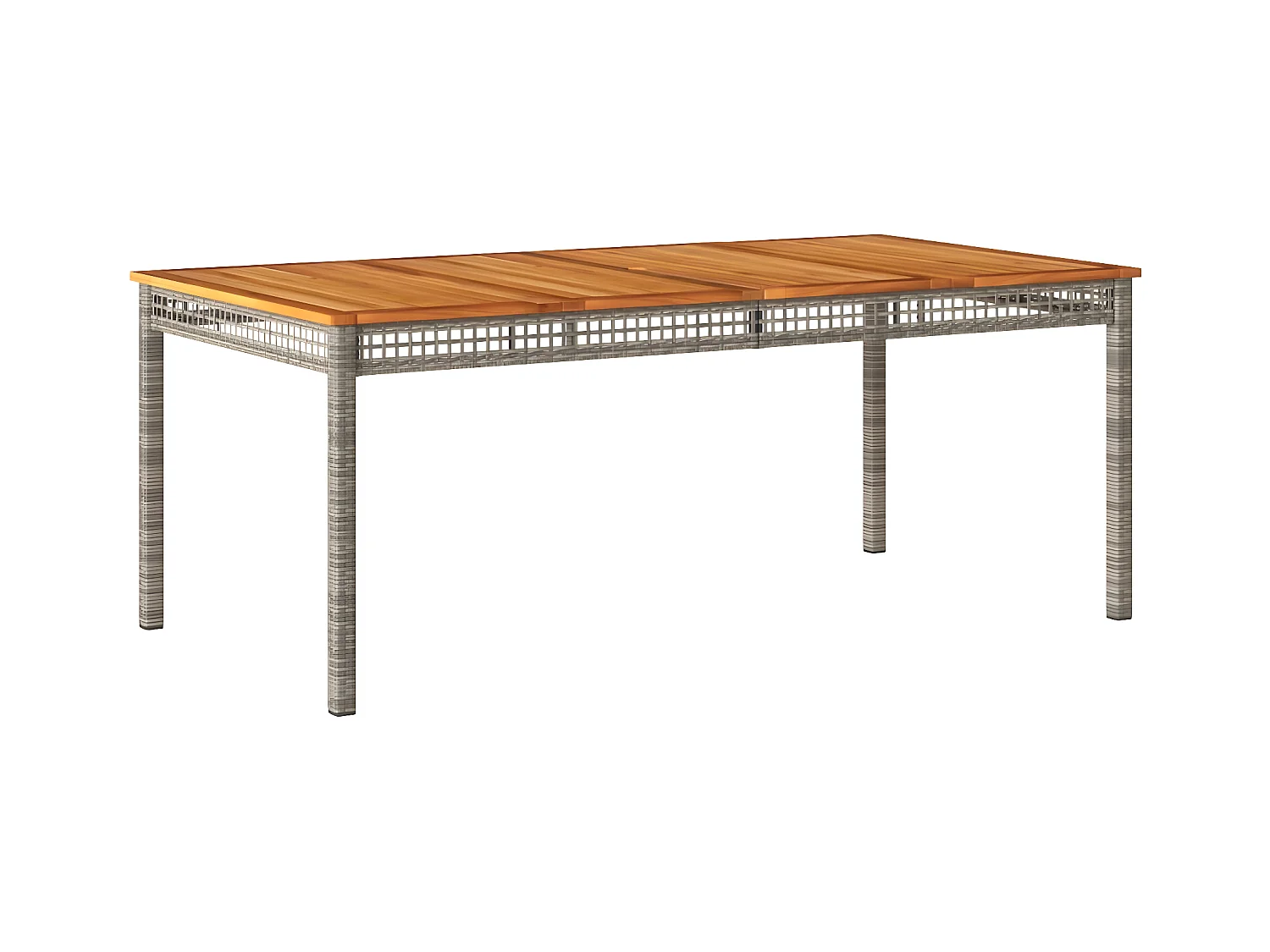 Centreville  Mesa de jardín ratán sintético madera acacia gris 180x90x75 cm