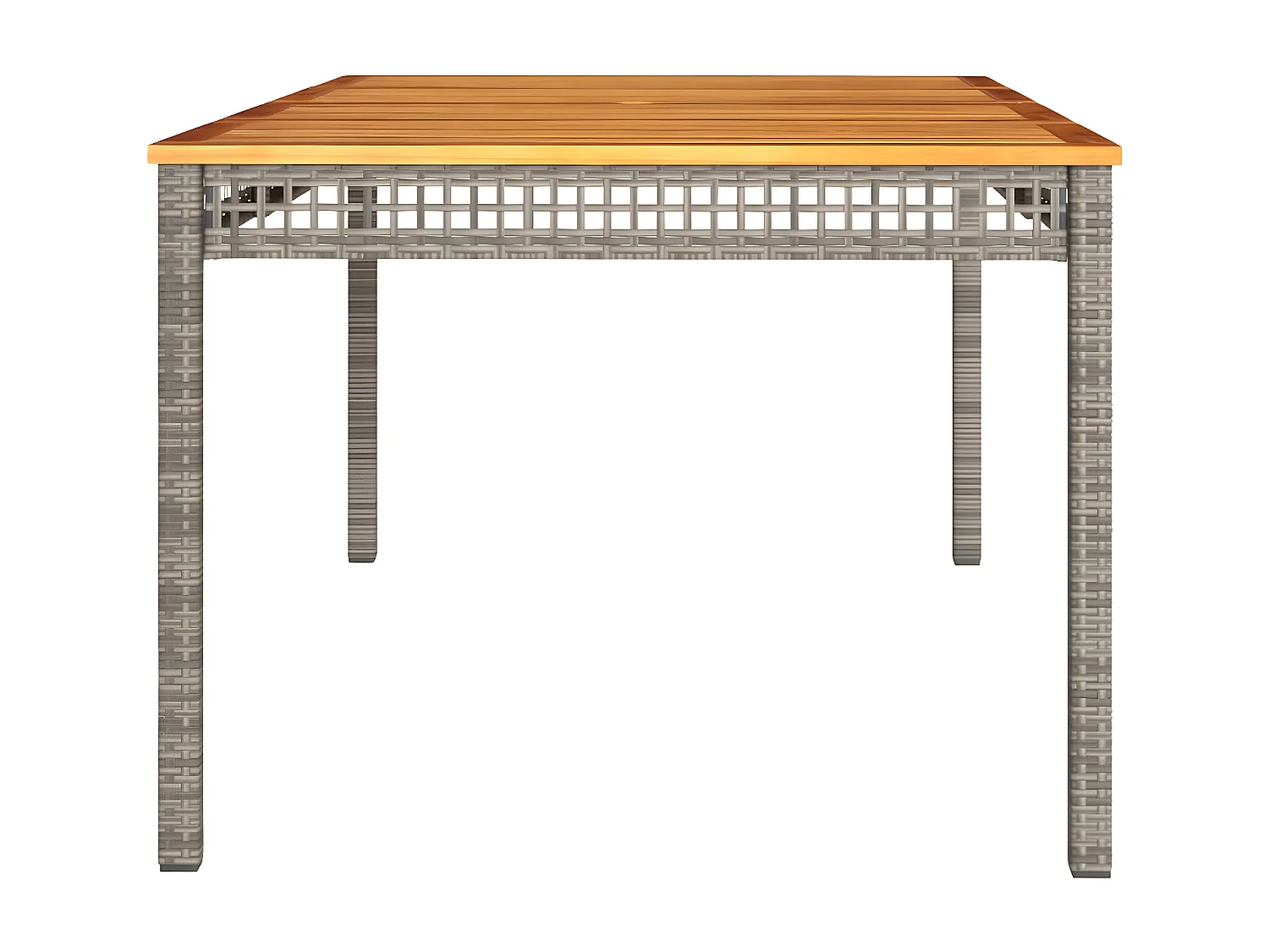 Centreville  Table de jardin gris 180x90x75 cm résine tressée et bois acacia