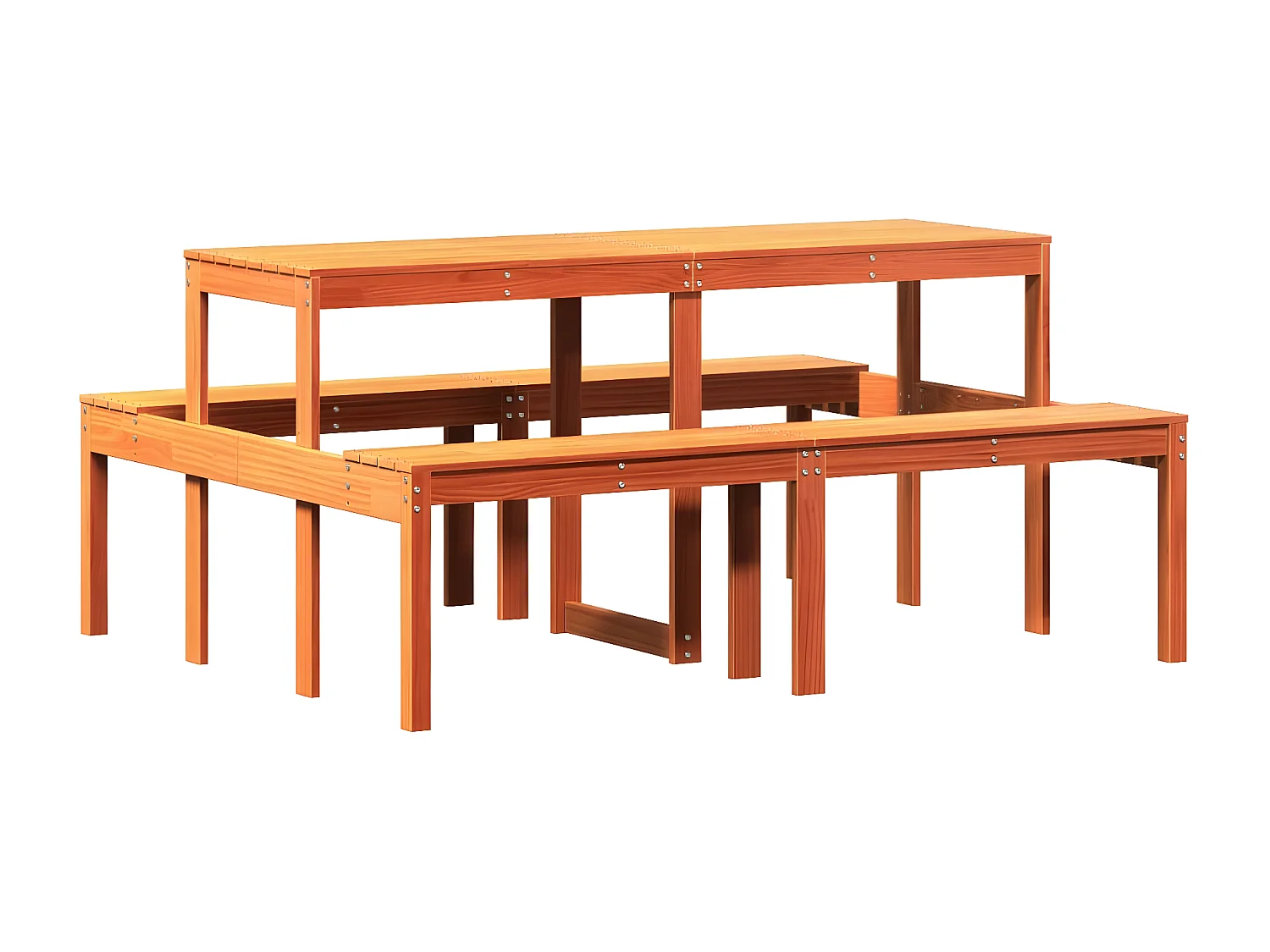 Horrin  Table de pique-nique cire marron 160x134x75 cm bois massif pin