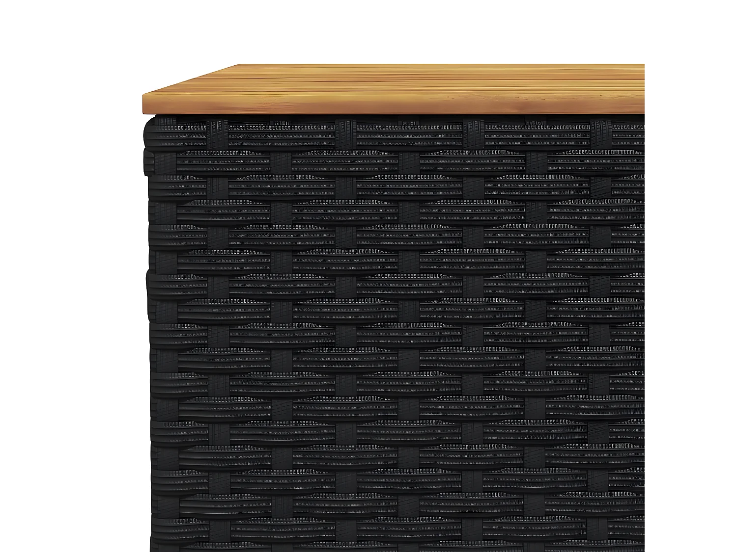 Cirlon  Table de jardin noir 55x55x36 cm résine tressée et bois acacia