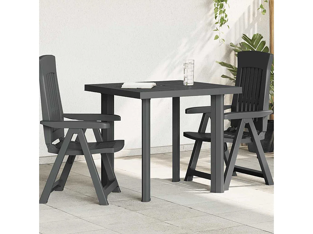 Claire-Evelyne  Table de jardin Anthracite 80x75x72 cm Plastique