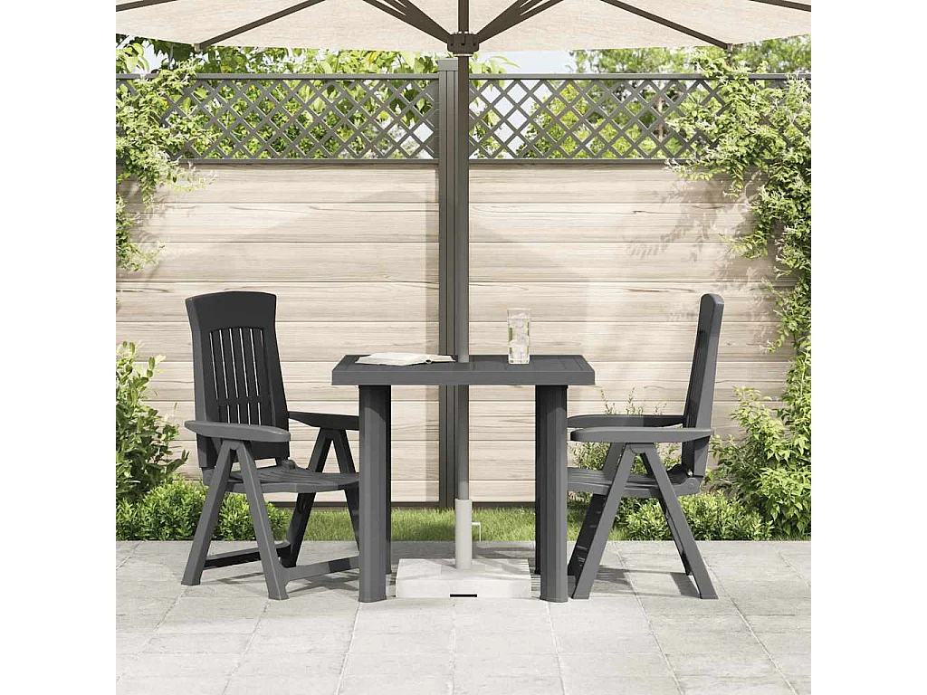 Claire-Evelyne  Table de jardin Anthracite 80x75x72 cm Plastique