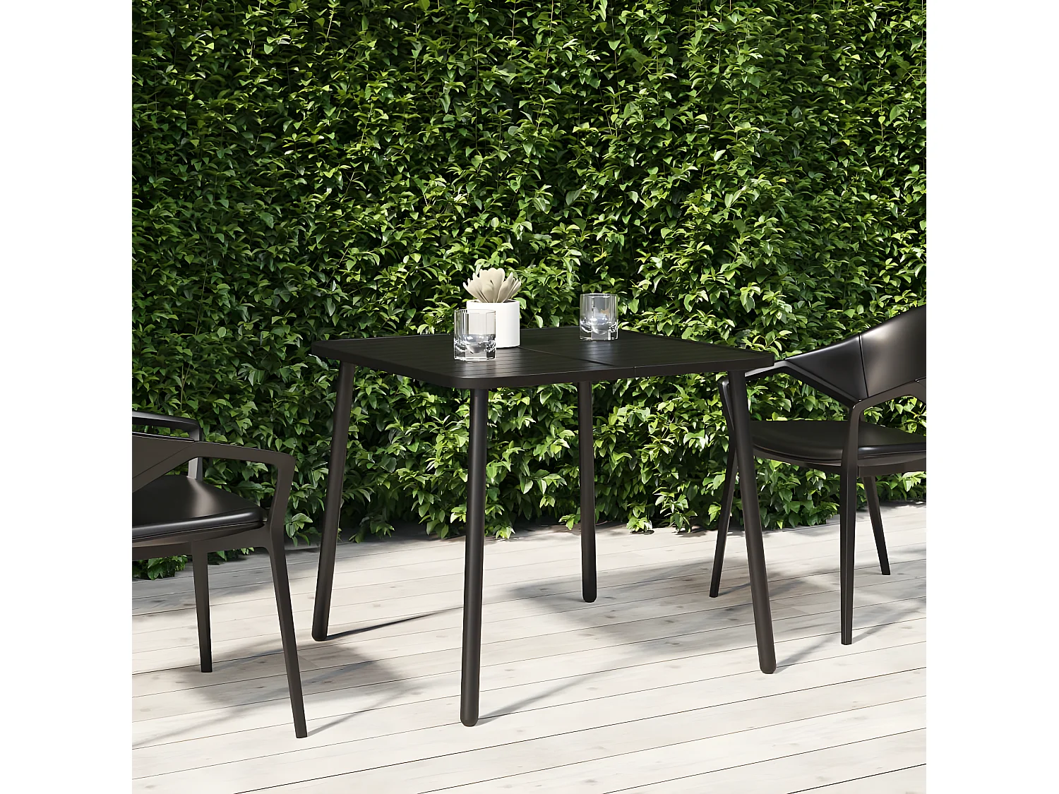 Fairbanks  Tuintafel 80x80x71 cm staal antracietkleurig