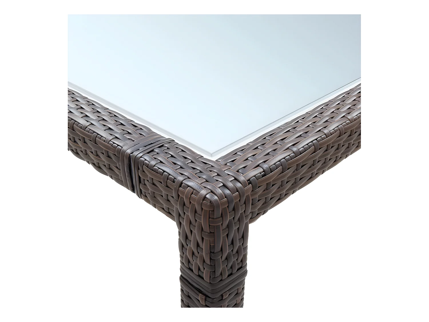 Ludovico  Table à dîner d'extérieur Marron 200x150x74 cm Résine tressée