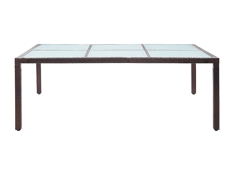 Ludovico  Table à dîner d'extérieur Marron 200x150x74 cm Résine tressée