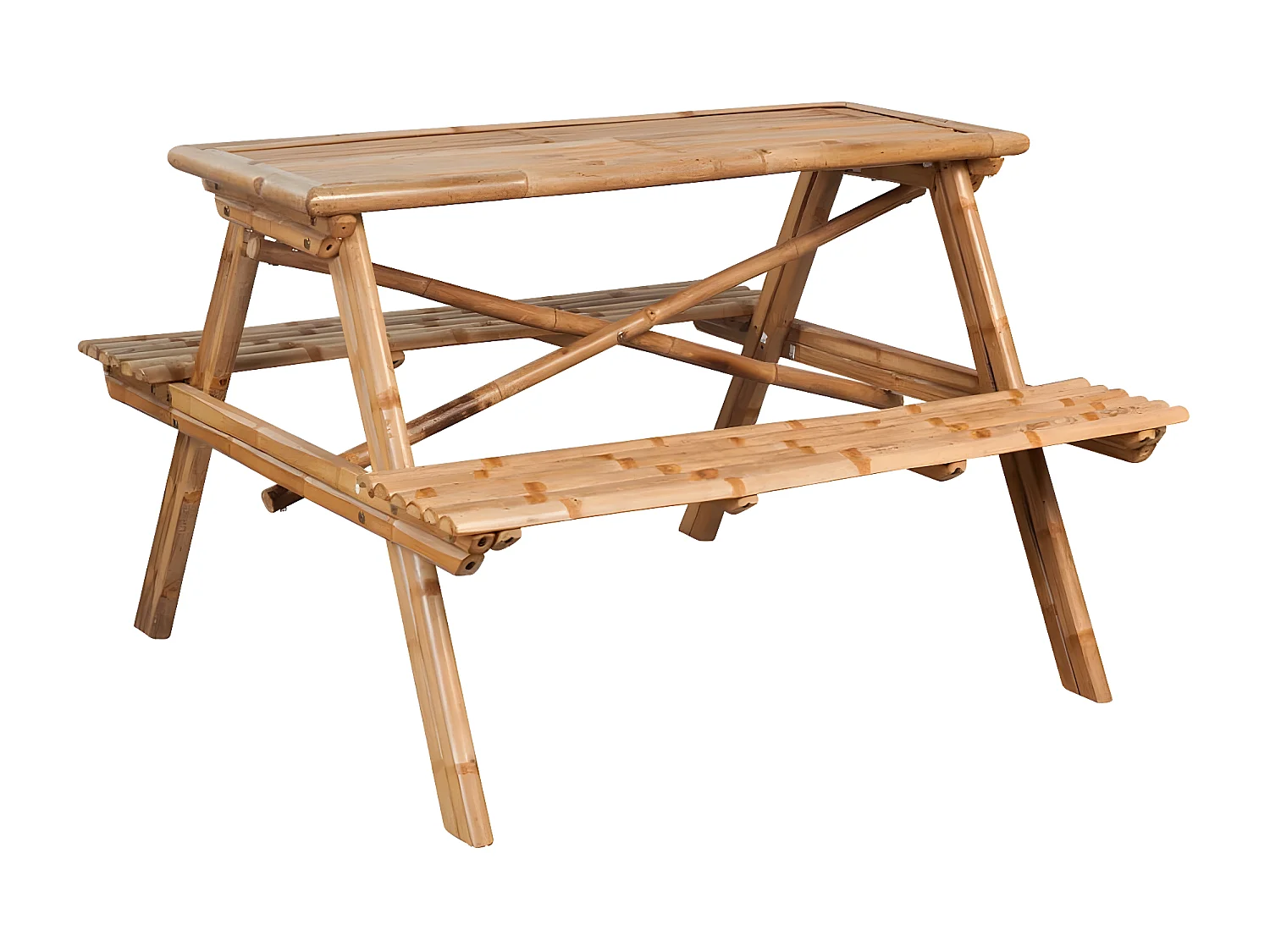 Garden Furniture -  Picknicktafel 115x115x81 cm bamboe