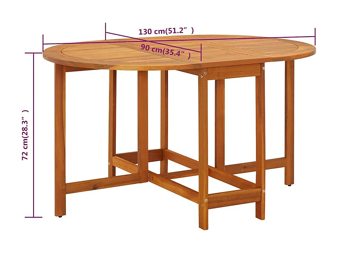 Garden Furniture -  Tuintafel 130x90x72 cm massief acaciahout
