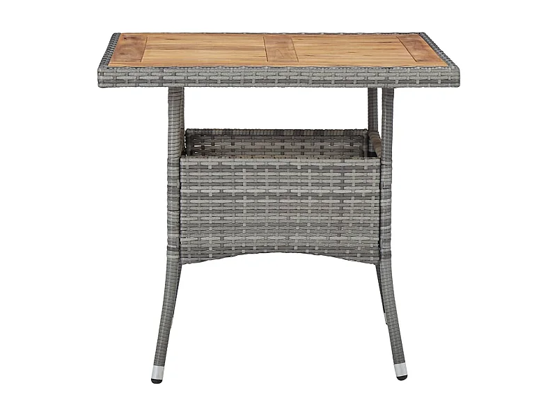 Marie-Bérengère  Garten-Esstisch Grau Poly Rattan und Massivholz Akazie