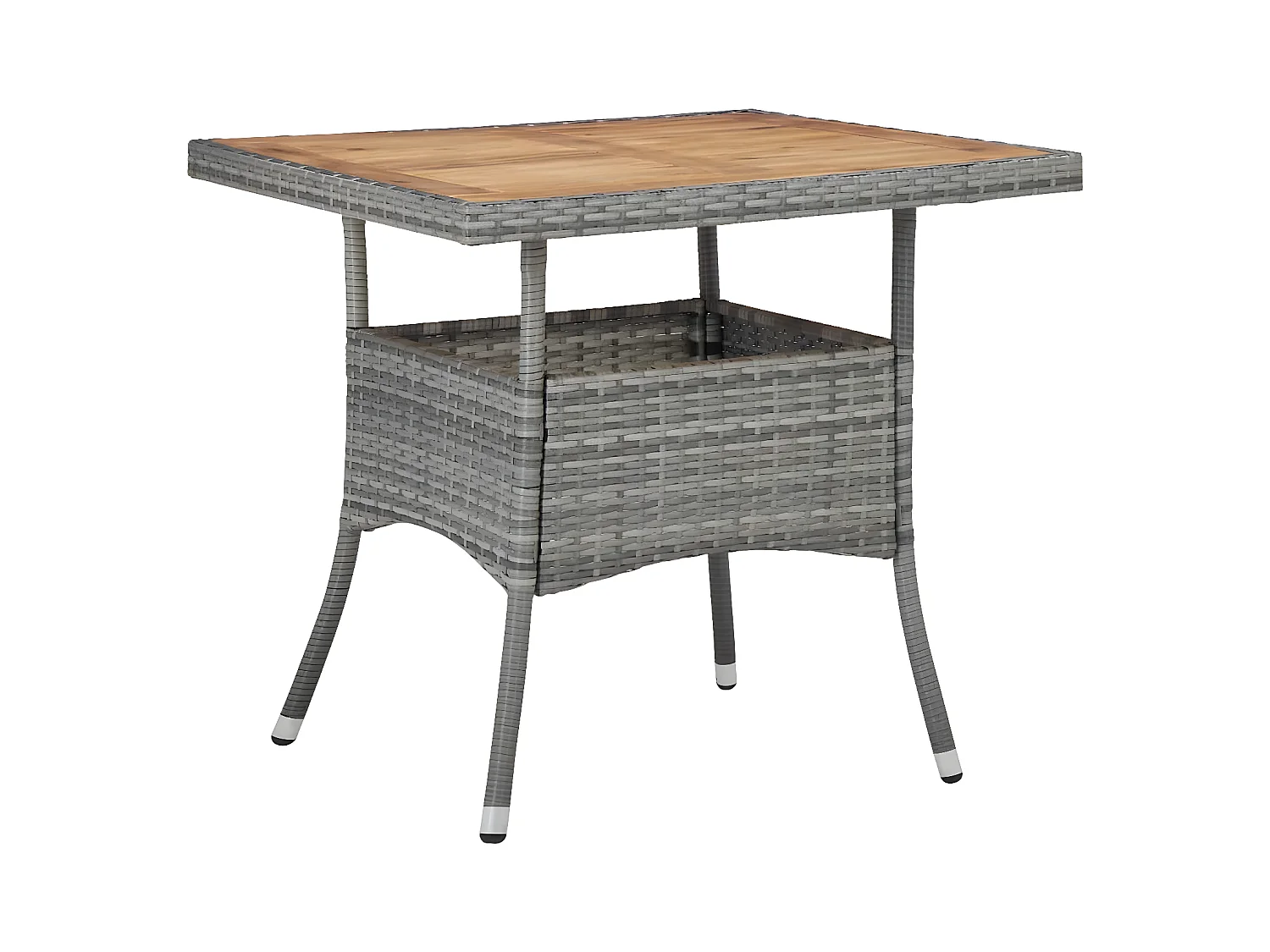 Marie-Bérengère  Table d'extérieur Gris Résine tressée et bois d'acacia solide