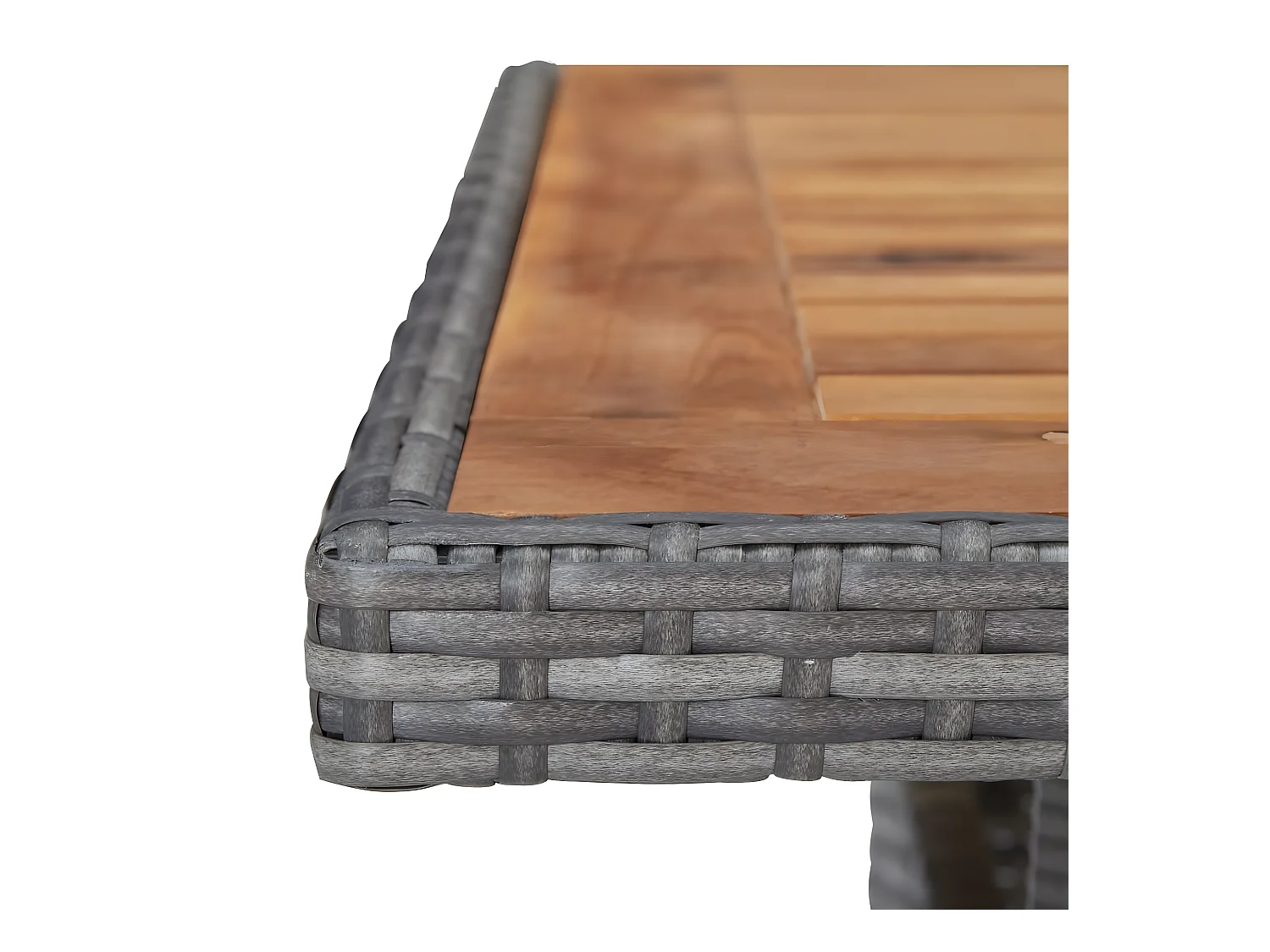 Marie-Bérengère  Table d'extérieur Gris Résine tressée et bois d'acacia solide