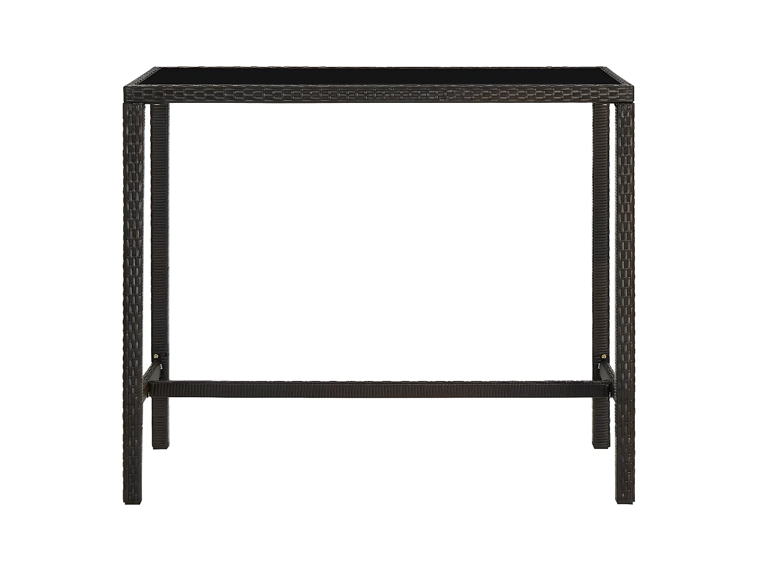 Orren  Table de bar de jardin Marron 130x60x110cm Résine tressée verre