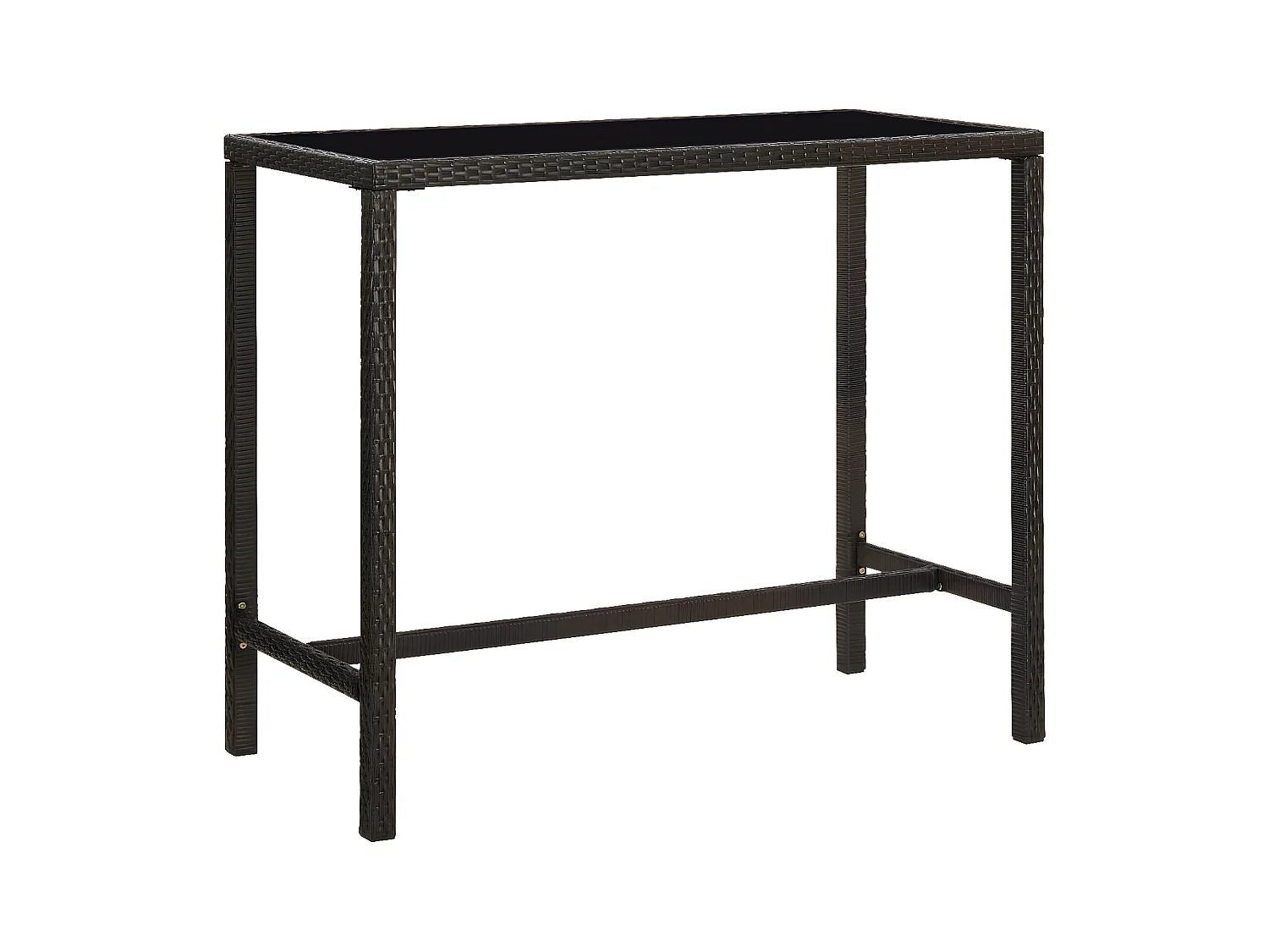 Orren  Tuinbartafel 130x60x110 cm poly rattan en glas bruin