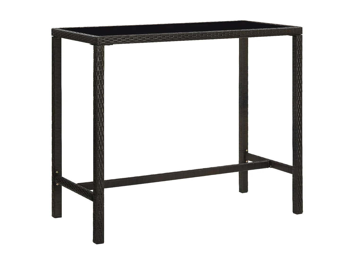 Orren  Table de bar de jardin Marron 130x60x110cm Résine tressée verre