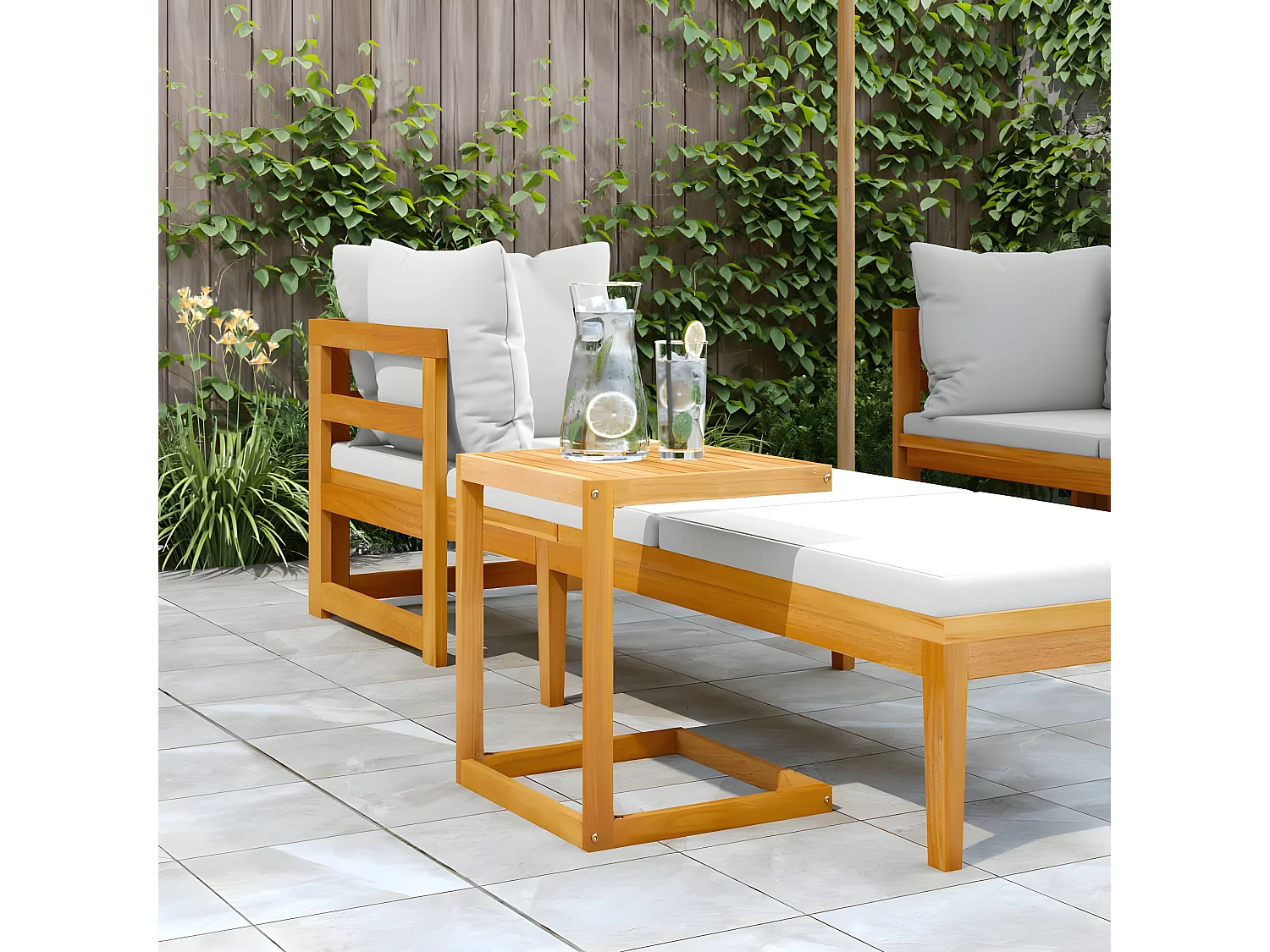 Garden Furniture -  C-Tisch 42x40x50 cm Massivholz Akazie