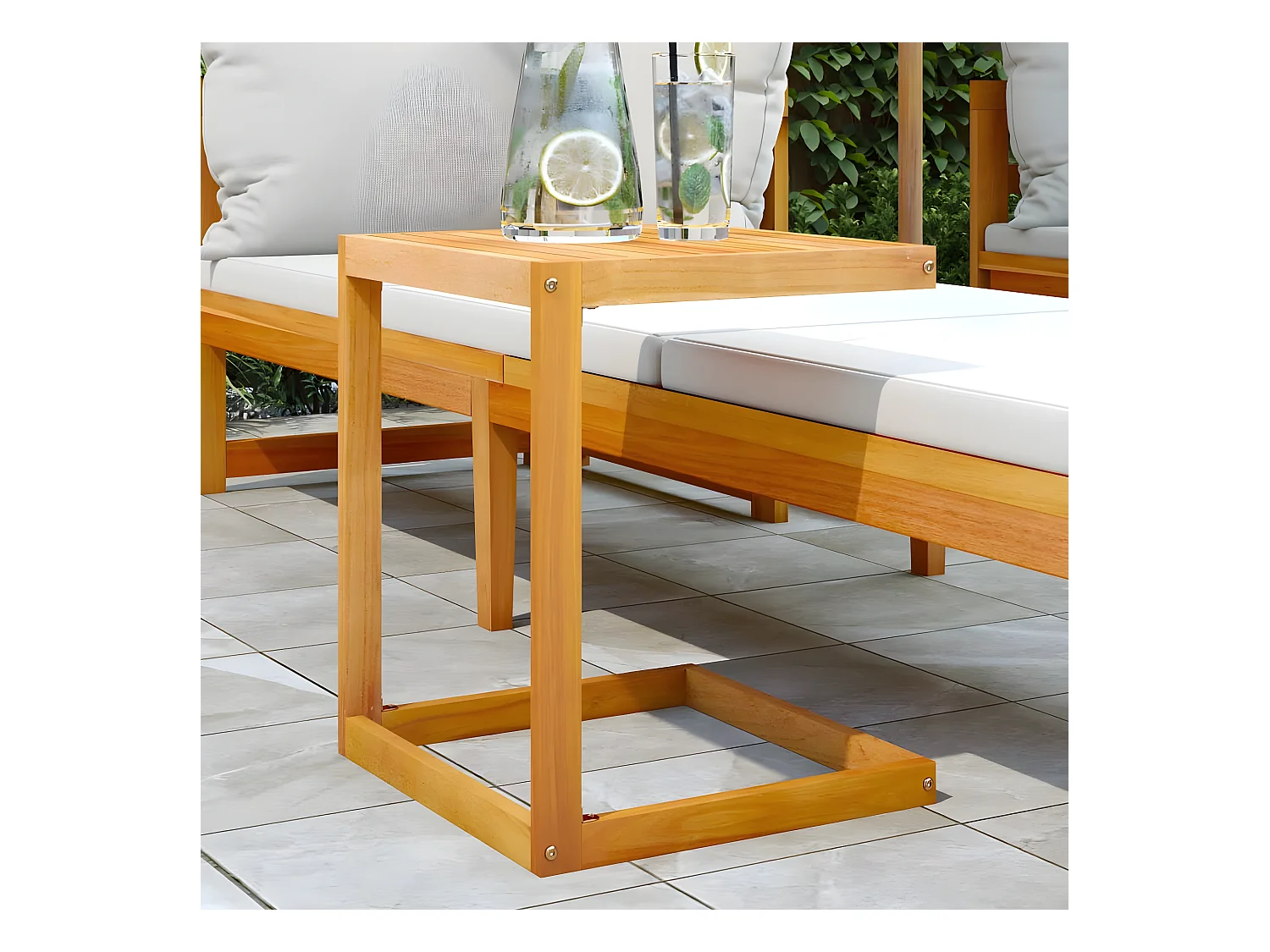 Garden Furniture -  Bijzettafel C-vormig 42x40x50 cm massief acaciahout