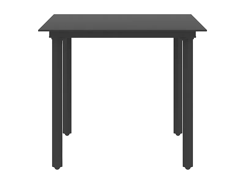Chickamauga  Tuintafel 80x80x74 cm staal en glas zwart