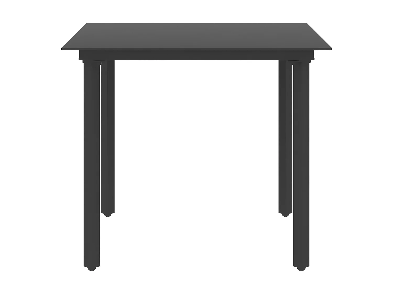 Chickamauga  Tuintafel 80x80x74 cm staal en glas zwart