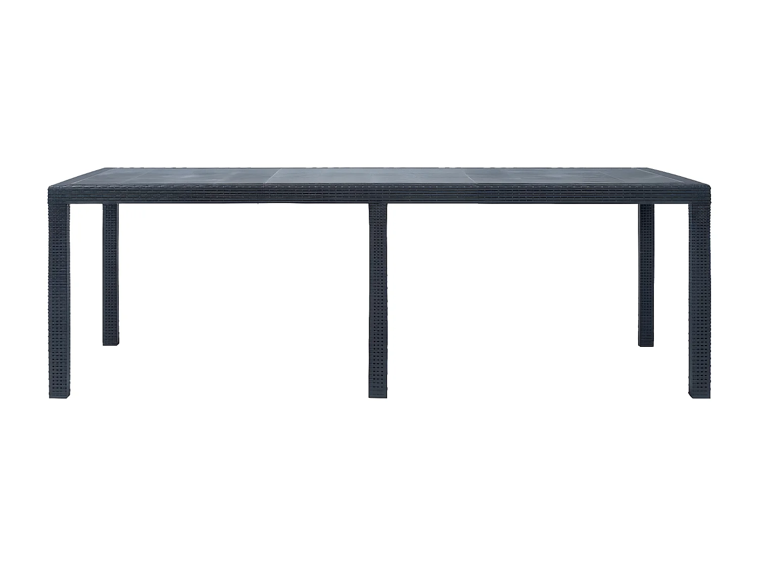 Celandor  Table de jardin Anthracite 220x90x72 cm Plastique Aspect rotin