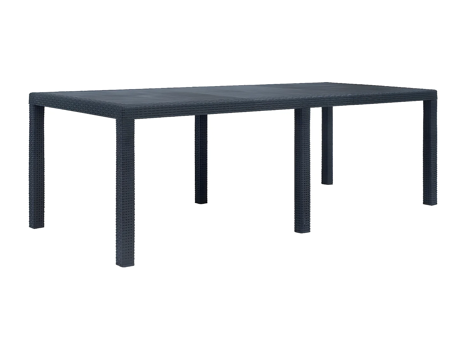 Celandor  Table de jardin Anthracite 220x90x72 cm Plastique Aspect rotin