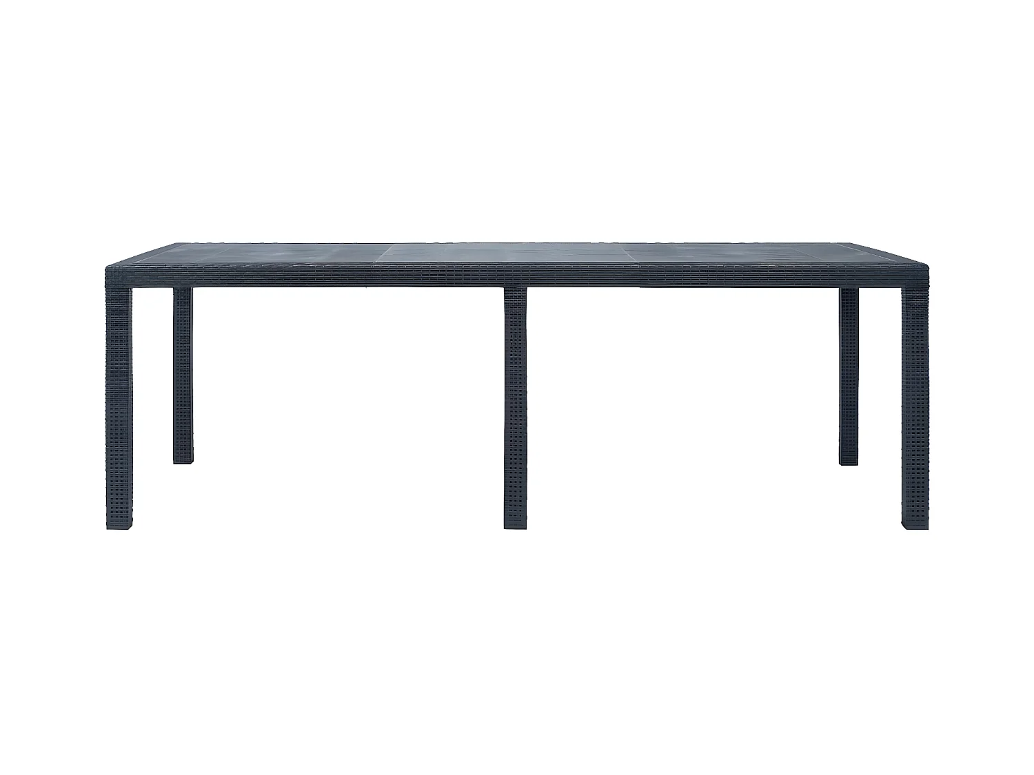 Celandor  Tavolo da Giardino Antracite 220x90x72 cm Plastica Stile Rattan