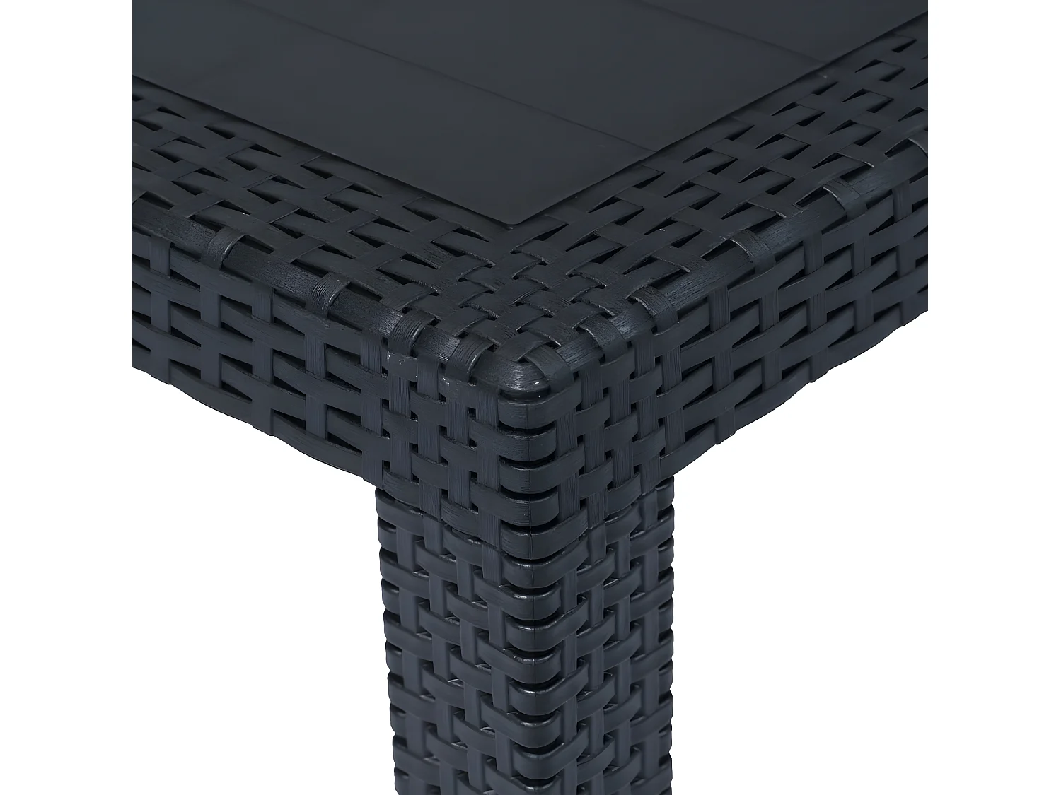 Celandor  Table de jardin Anthracite 220x90x72 cm Plastique Aspect rotin