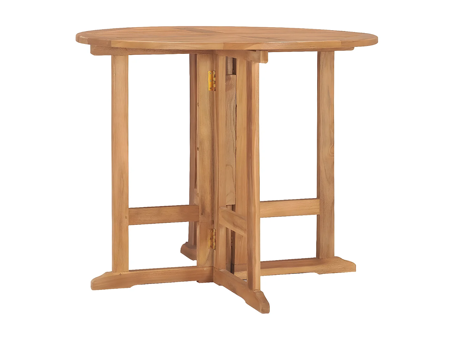 Marie-Lise  Table à dîner pliable de jardin Ø90x75 cm Bois de teck solide
