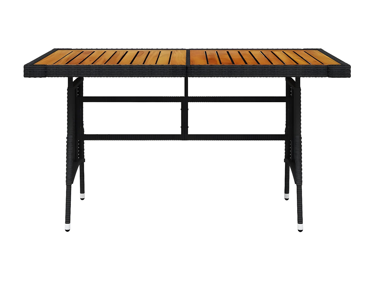 Claude  Table de jardin Noir 130x70x72 cm Résine tressée et acacia