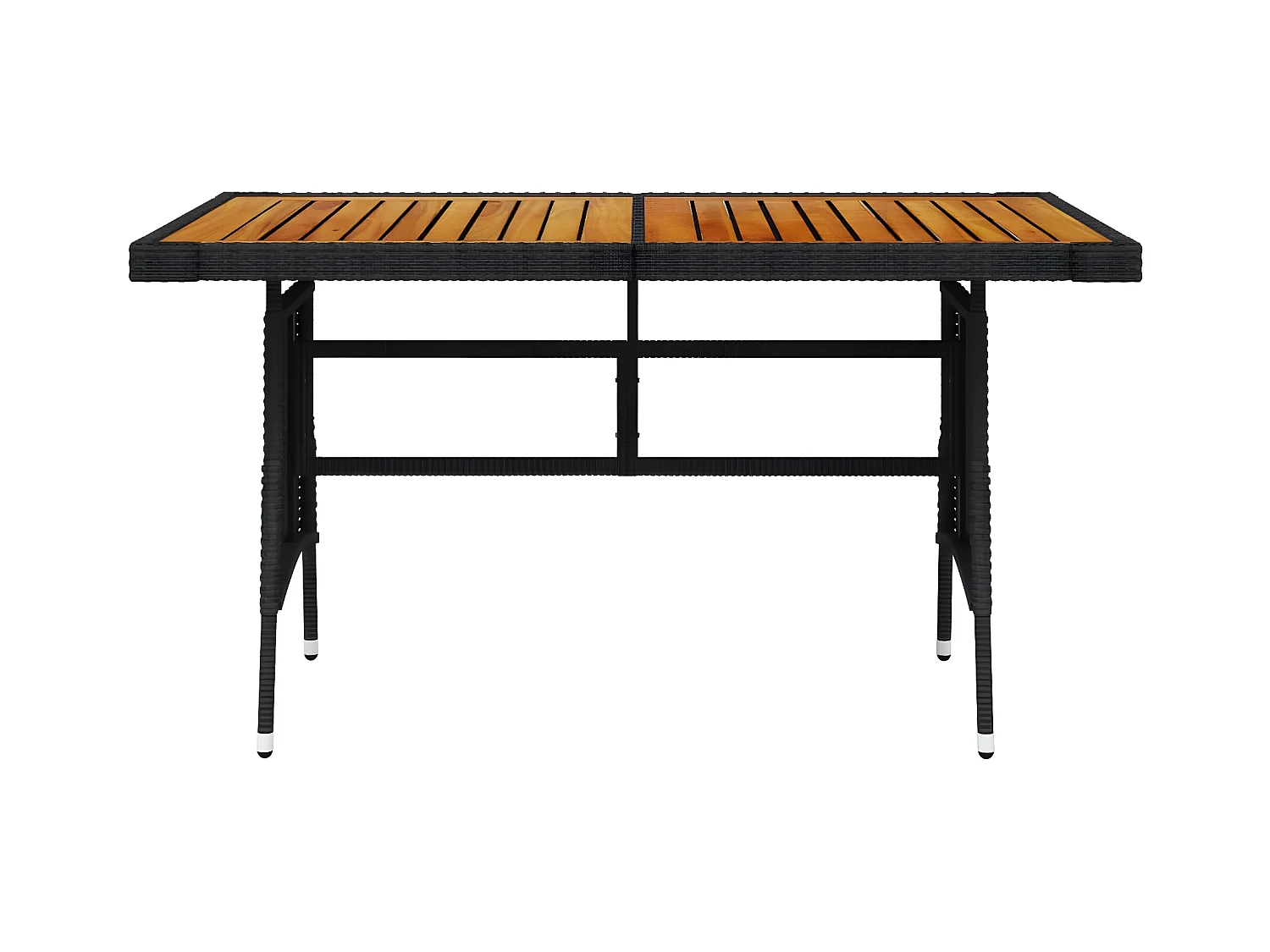Claude  Tuintafel 130x70x72 cm poly rattan en massief acaciahout zwart