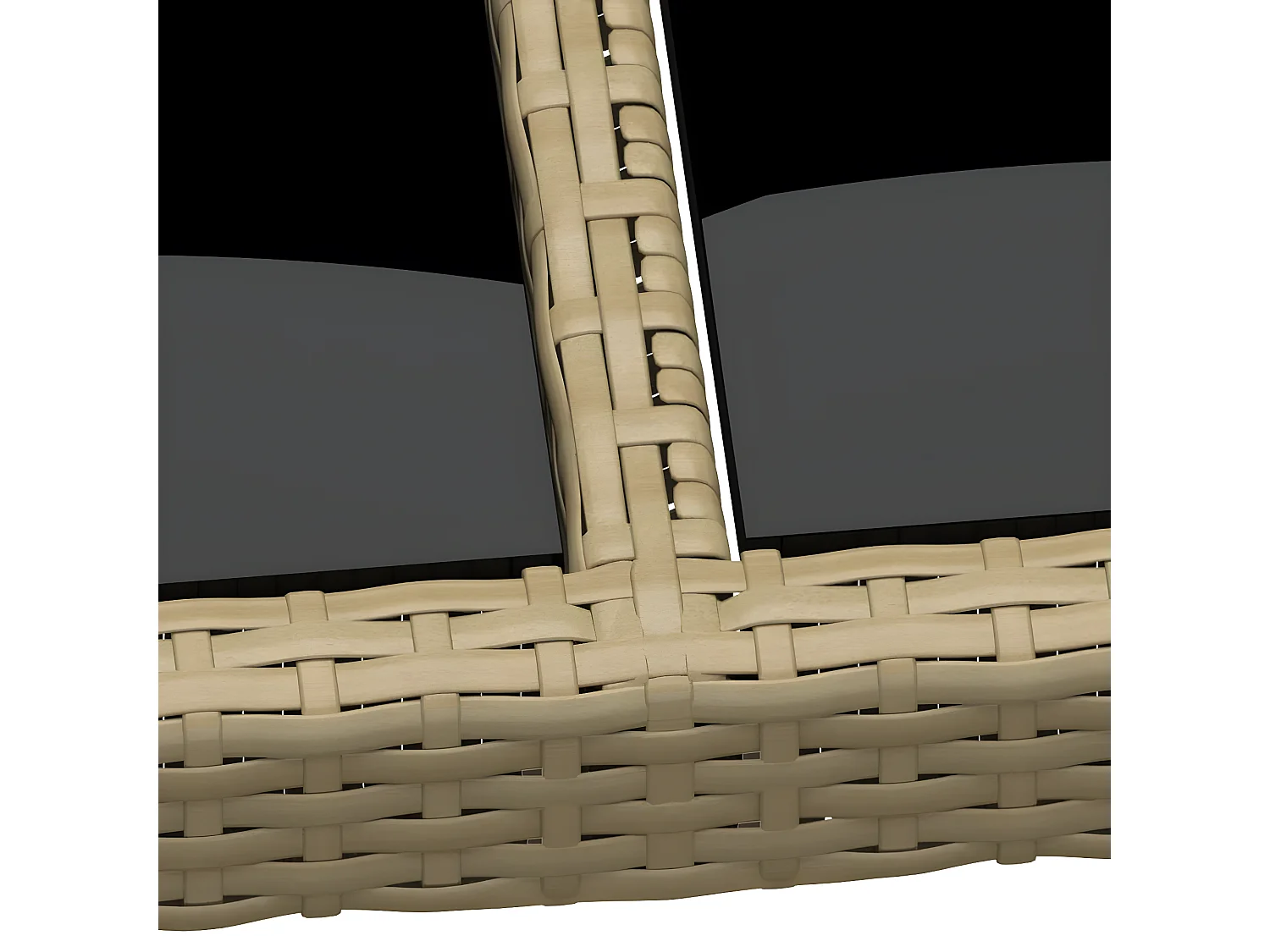 Hallgeir  Table de jardin 200x150x75 cm Verre trempé/résine tressée Beige