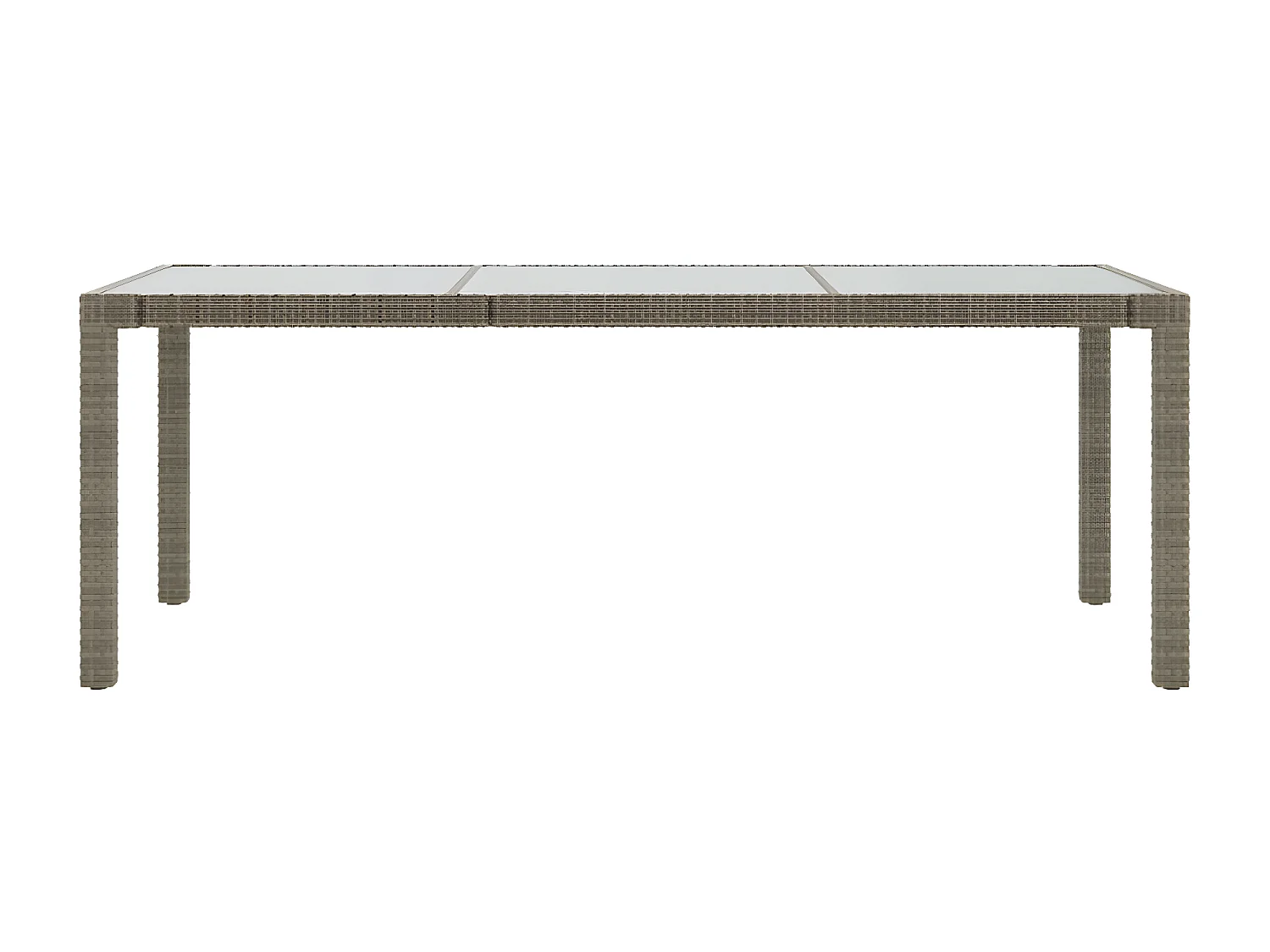 Orson  Tuintafel 190x90x75 cm gehard glas en poly rattan grijs