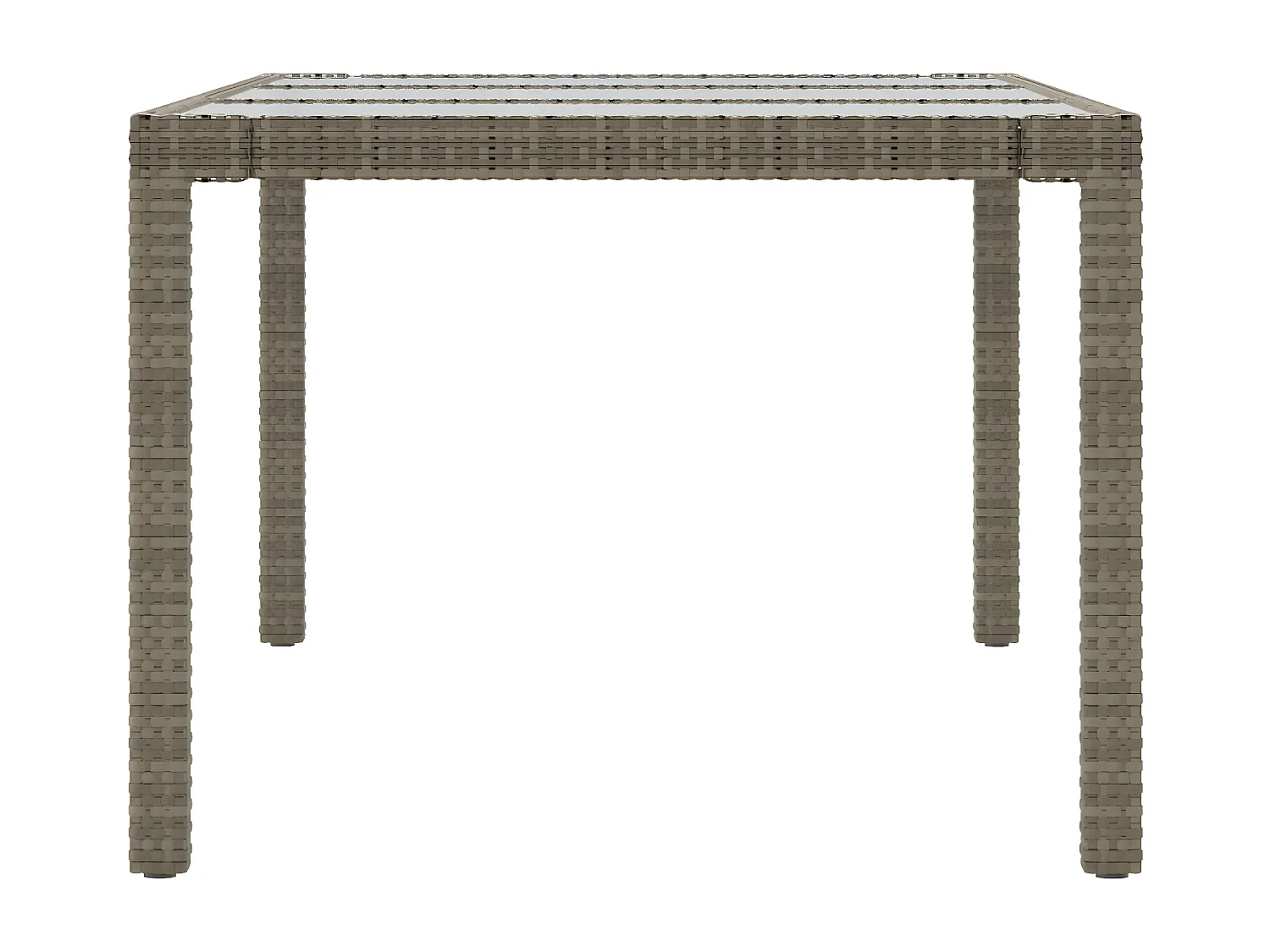 Orson  Table de jardin Gris 190x90x75 cm Verre trempé/résine tressée