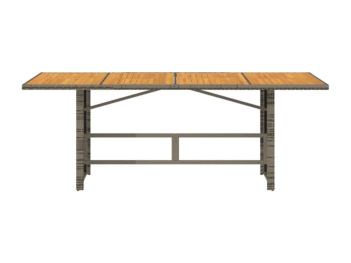 Cavan Lower  Tavolo Giardino Piano Legno Acacia Grigio 190x80x74 Polyrattan