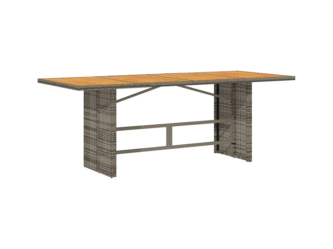 Cavan Lower  Tuintafel met acaciahouten blad 190x80x74 cm poly rattan grijs