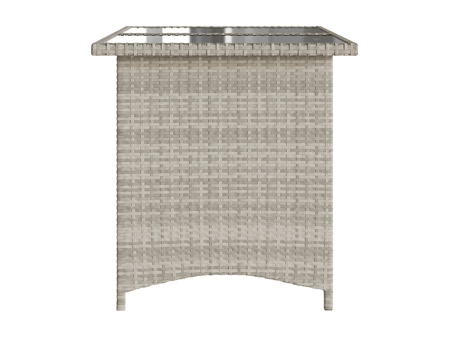 Sylvi  Gartentisch mit Glasplatte Hellgrau 110x68x70 cm Poly Rattan