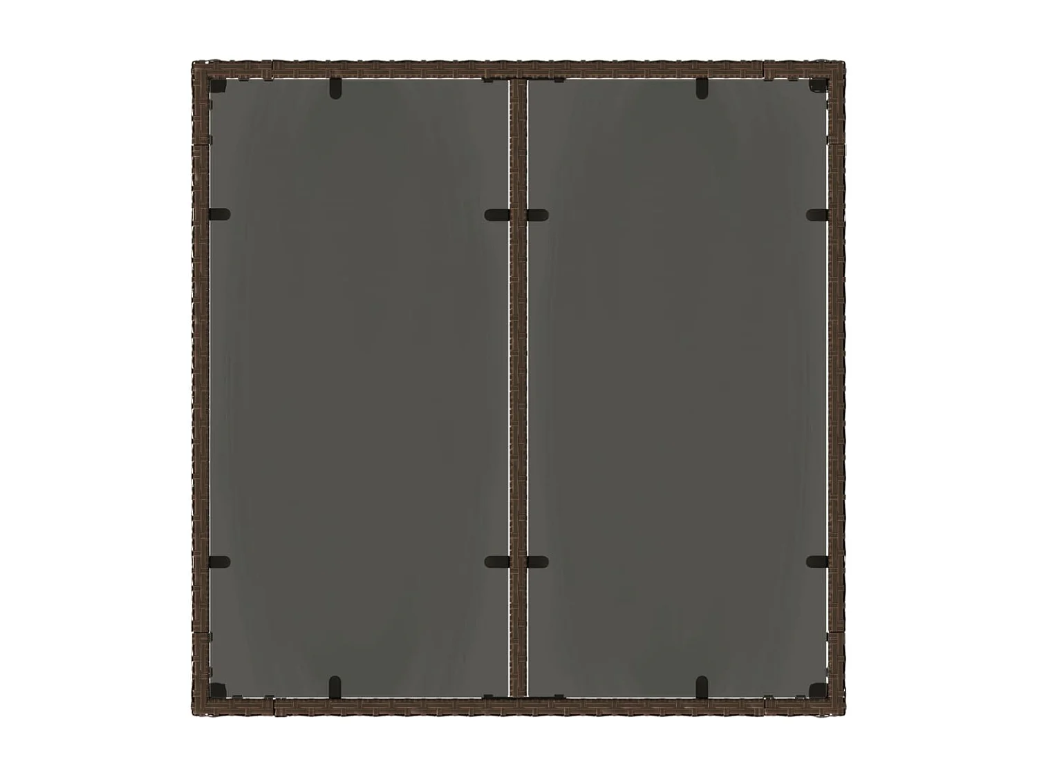 Garden Furniture -  Table de jardin avec dessus en verre marron résine tressée