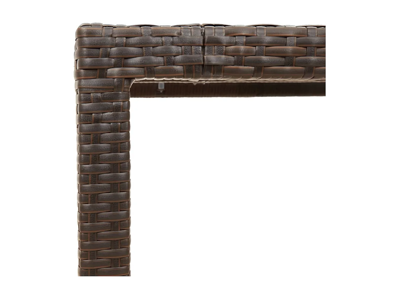 Garden Furniture -  Table de jardin avec dessus en verre marron résine tressée