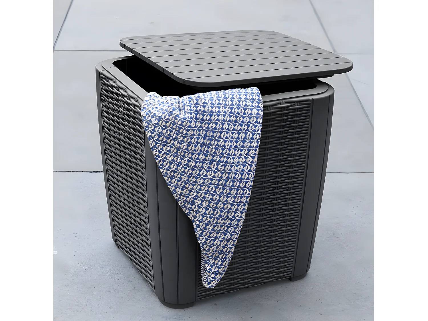 Prolenta Premium -  Table d'appoint de jardin Luzon Osier plat Grapte