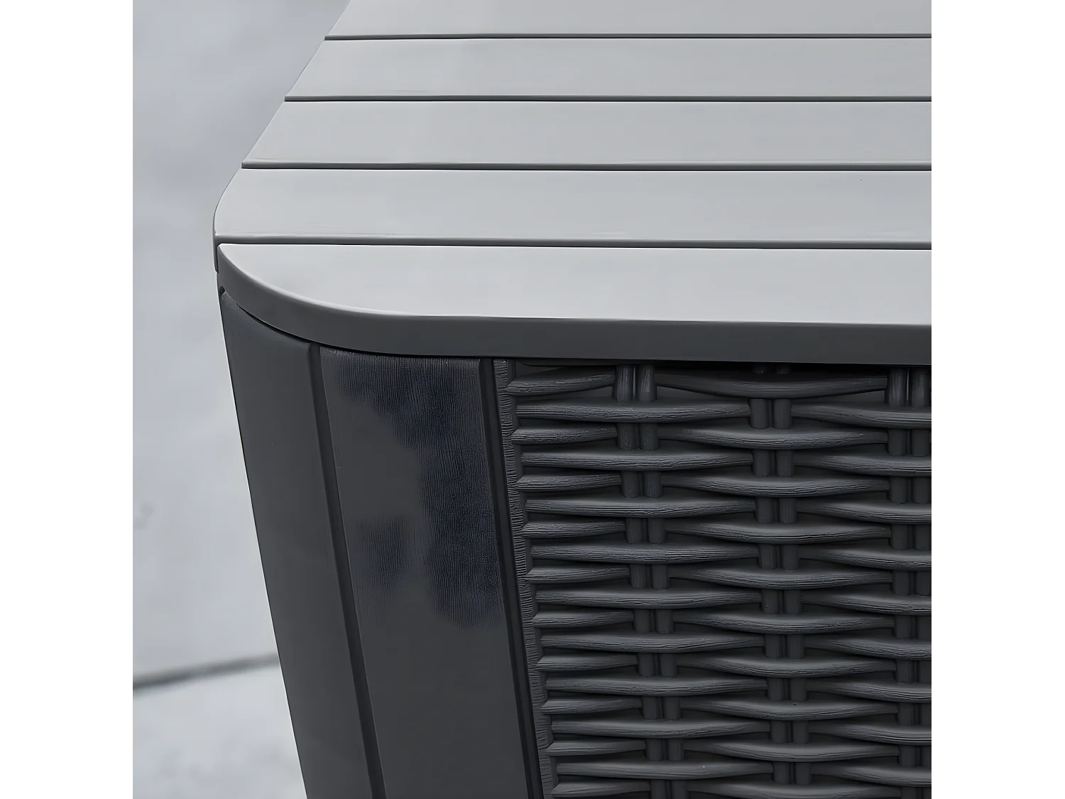 Prolenta Premium -  Table d'appoint de jardin Luzon Osier plat Grapte